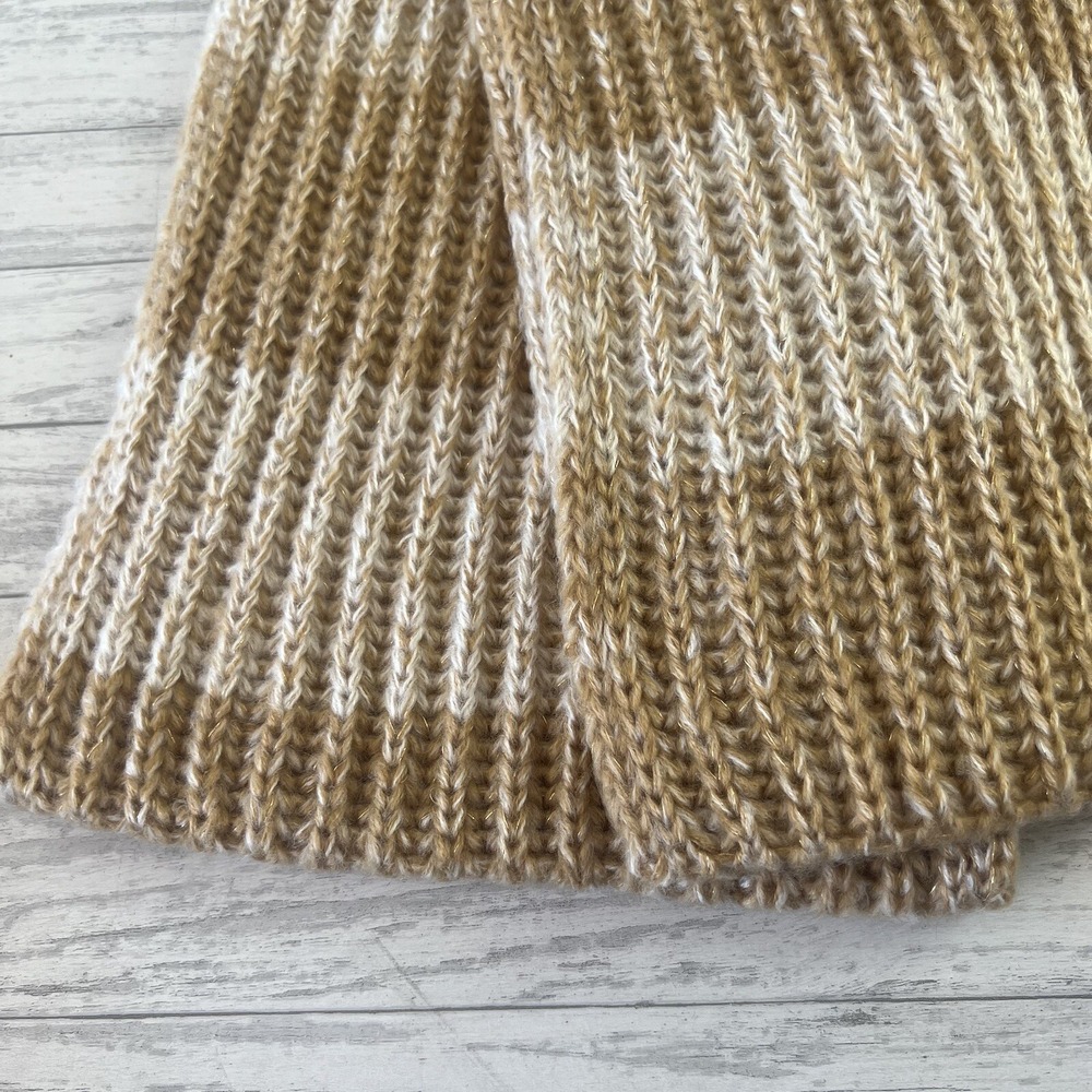Frye and Co Womens Scarves Garter Fringe Ivory Sparkle Mouline Striped Lot Of 2‎ - Picture 5 of 13